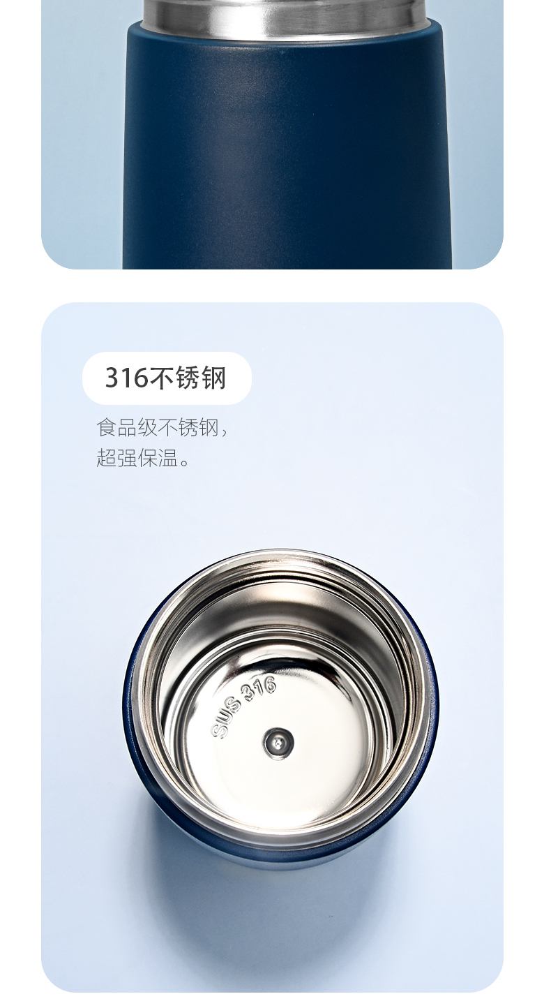 800ML大容量316不锈钢双钢焖烧罐真空闷烧壶保温粥桶