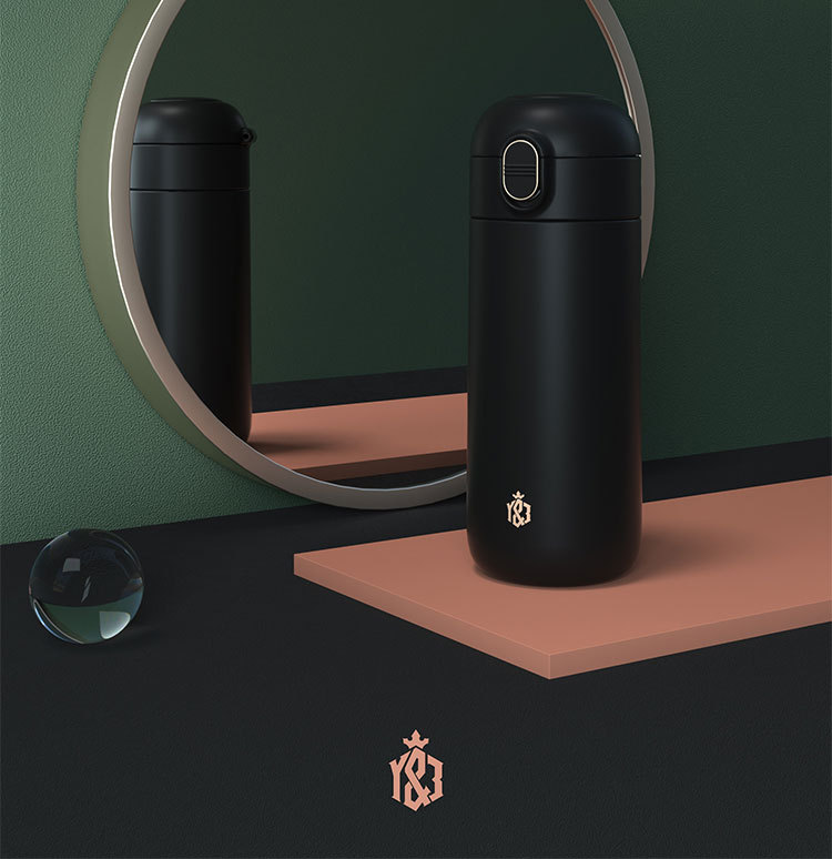 360ML纯色316不锈钢经典弹跳保温杯便携式情侣水杯