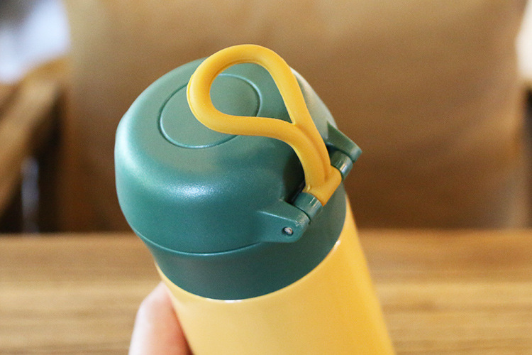 380ML悦酷弹盖萌熊保温杯学生可爱带提绳水杯随手杯