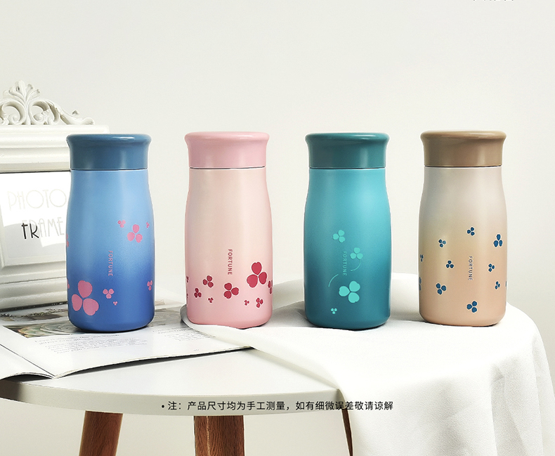 300ML花溪保温杯简约便携女学生随手杯个性潮流水杯