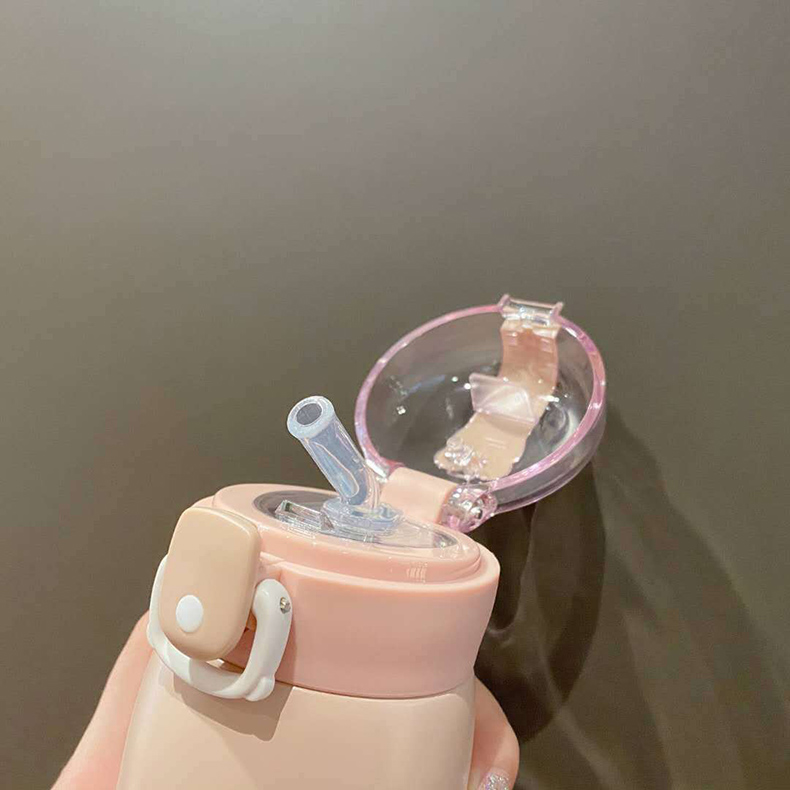 500ML日萌系列萌熊弹盖吸管保温杯时尚礼品定制水杯