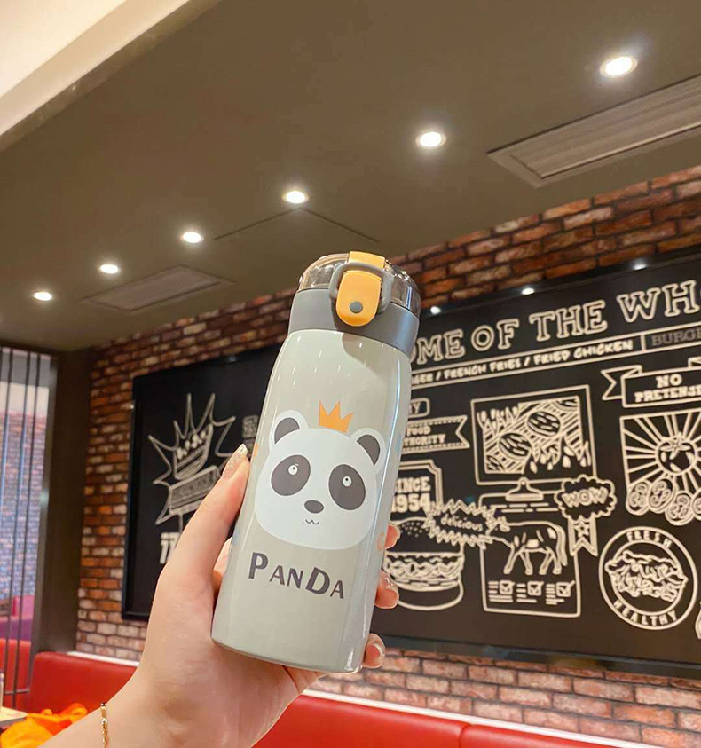 350ml日萌系列萌熊弹盖吸管保温杯时尚礼品定制水杯
