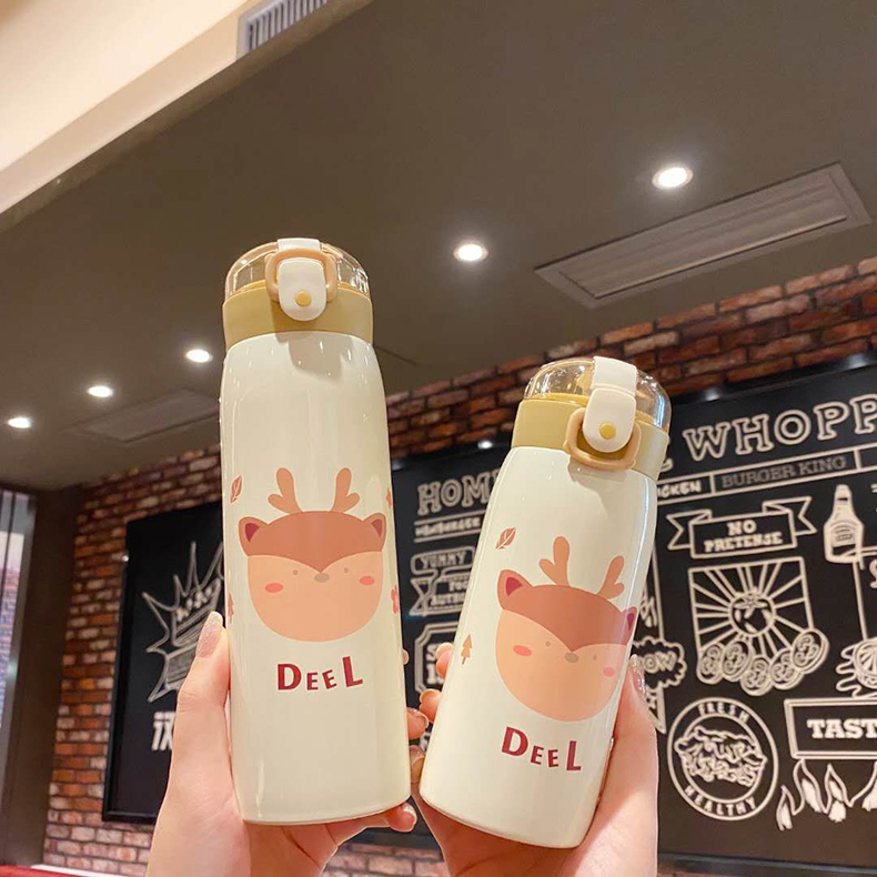 350ml日萌系列萌熊弹盖吸管保温杯时尚礼品定制水杯