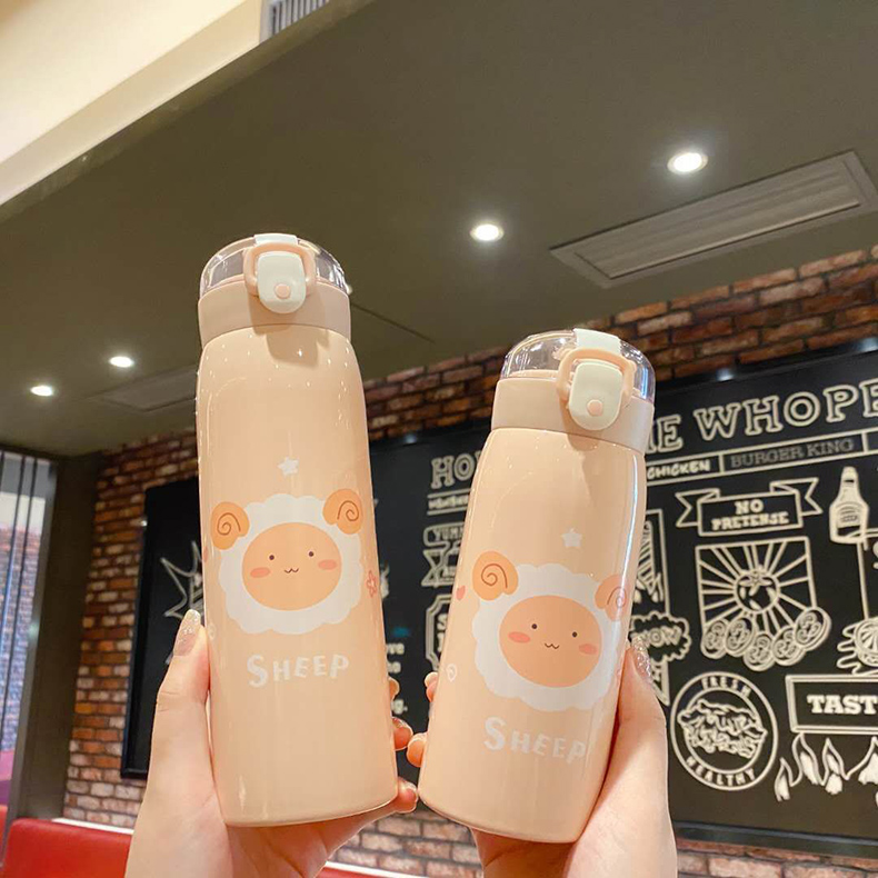 350ml日萌系列萌熊弹盖吸管保温杯时尚礼品定制水杯