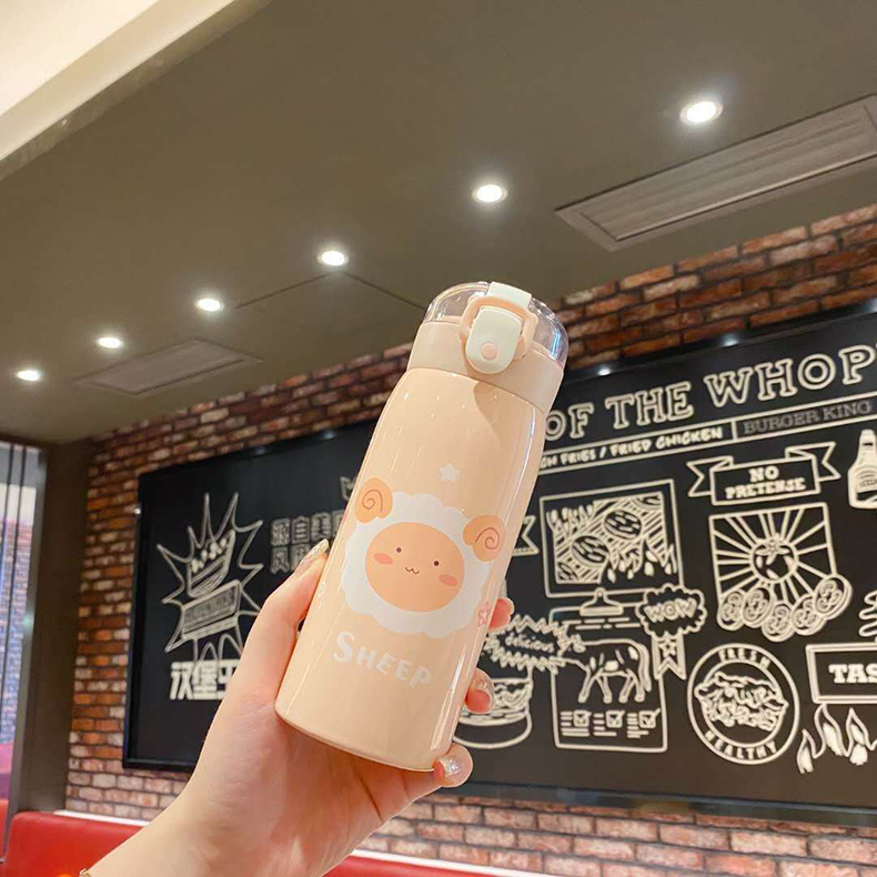 350ml日萌系列萌熊弹盖吸管保温杯时尚礼品定制水杯