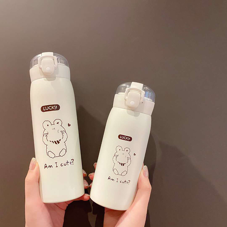 500ML卡通线条系列萌熊弹盖保温杯创意礼品便携杯子
