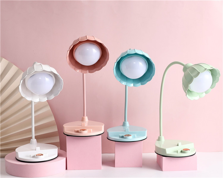 花朵带支架触摸台灯LED护眼台灯USB充电折叠阅读灯