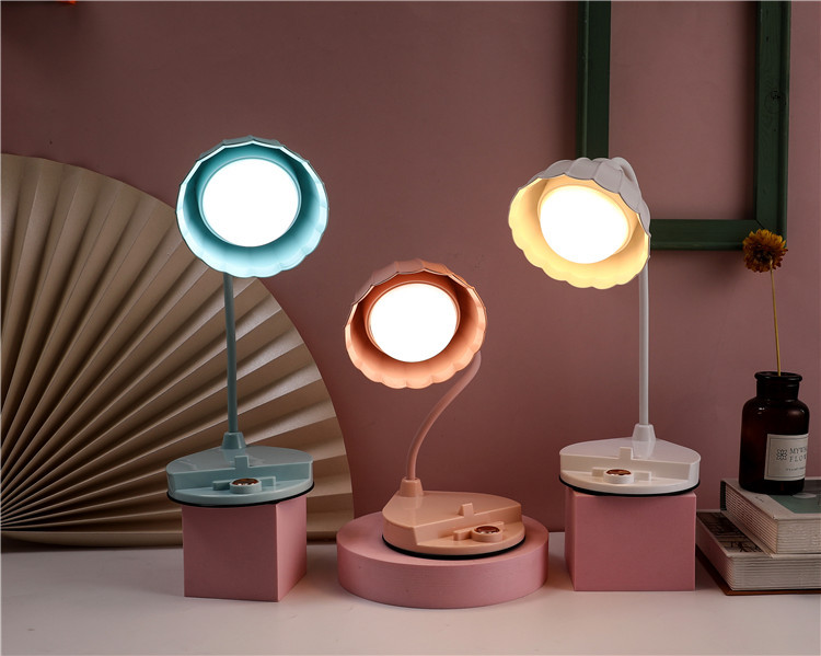 花朵带支架触摸台灯LED护眼台灯USB充电折叠阅读灯