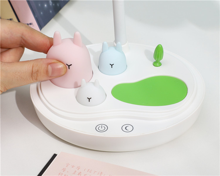 花朵灯头软胶触摸台灯usb充电学生学习LED护眼灯