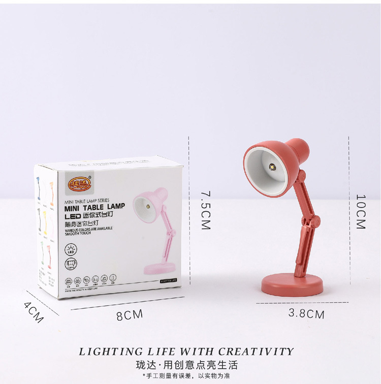 圆形迷你折叠台灯北欧风简约LED小台灯学生护眼阅读灯