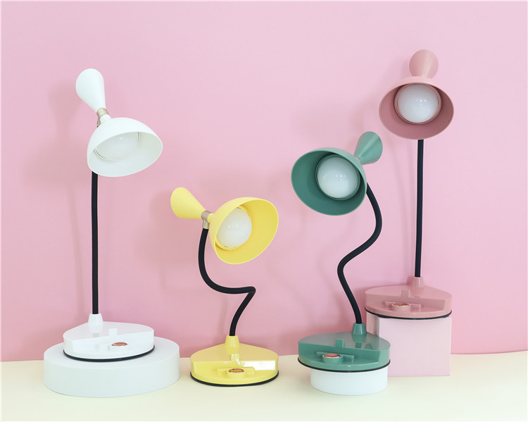 圆形带支架触摸台灯北欧风LED三档调光节能小夜灯