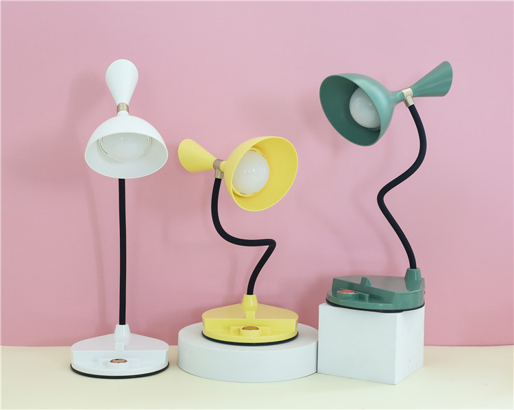 圆形带支架触摸台灯北欧风LED三档调光节能小夜灯