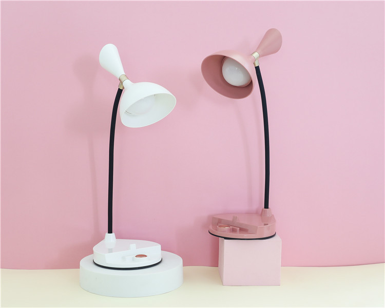 圆形带支架触摸台灯北欧风LED三档调光节能小夜灯