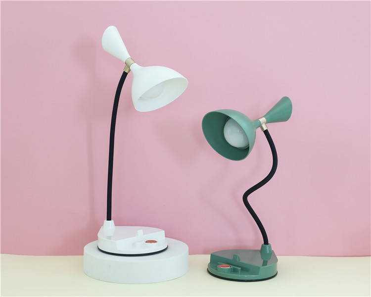 圆形带支架触摸台灯北欧风LED三档调光节能小夜灯