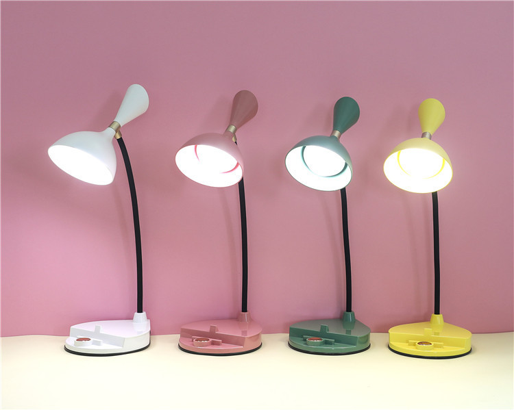 圆形带支架触摸台灯北欧风LED三档调光节能小夜灯