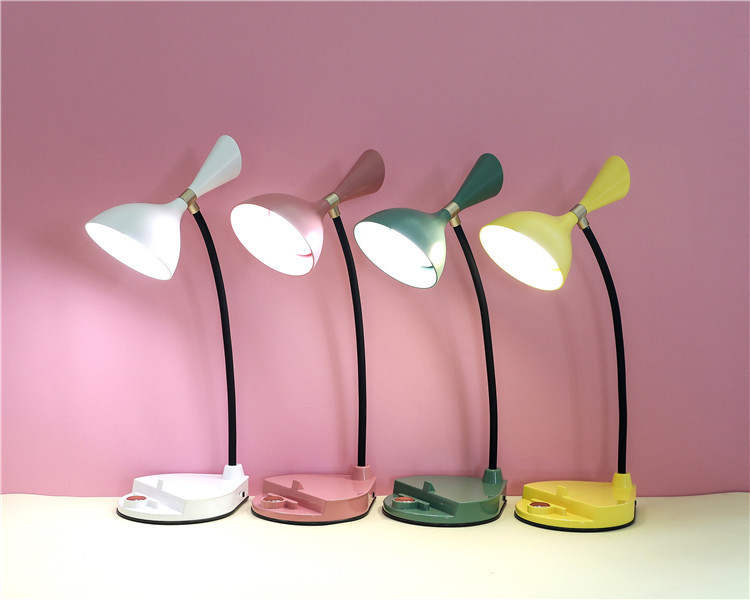 圆形带支架触摸台灯北欧风LED三档调光节能小夜灯