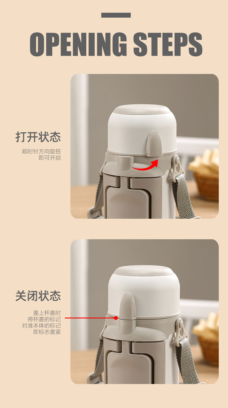 1000ml大容量（带提手）便携户外保温壶两用保温瓶