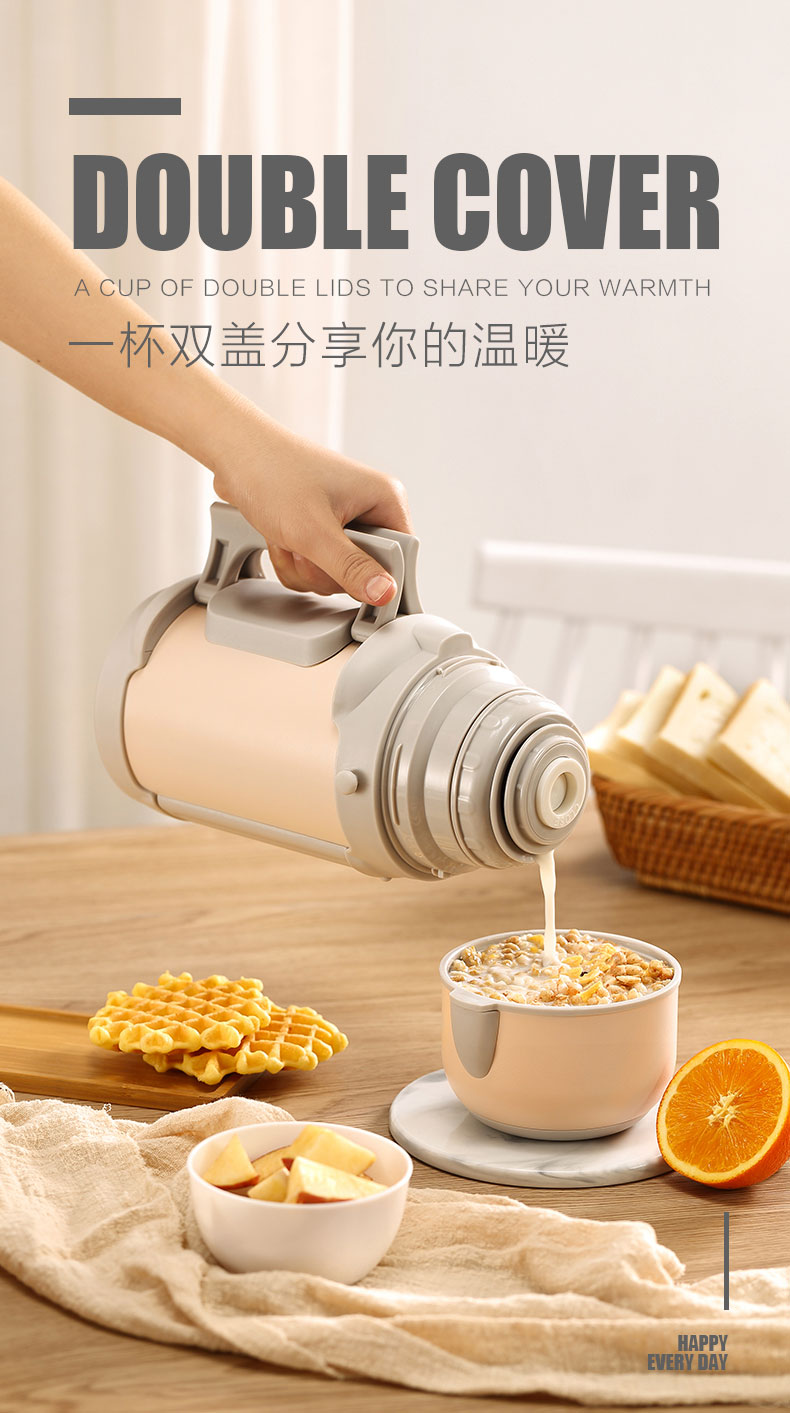 1000ml大容量（带提手）便携户外保温壶两用保温瓶