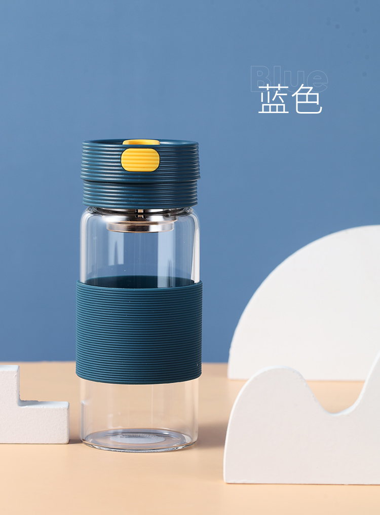 320ML艾莉玻璃杯带茶隔便携ins风杯子简约小清新水杯