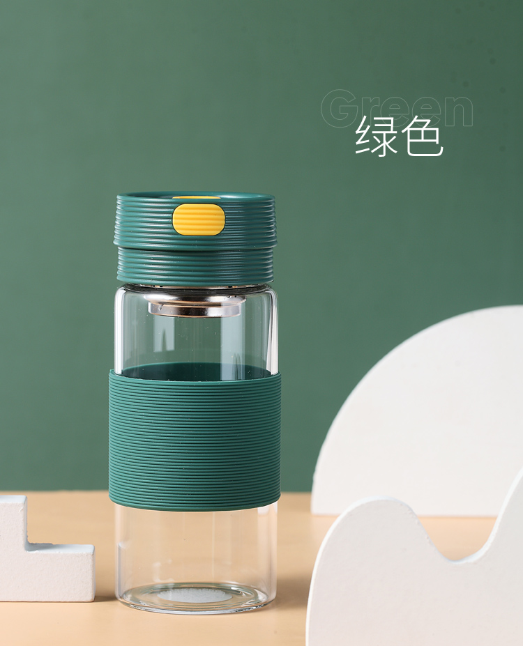 320ML艾莉玻璃杯带茶隔便携ins风杯子简约小清新水杯