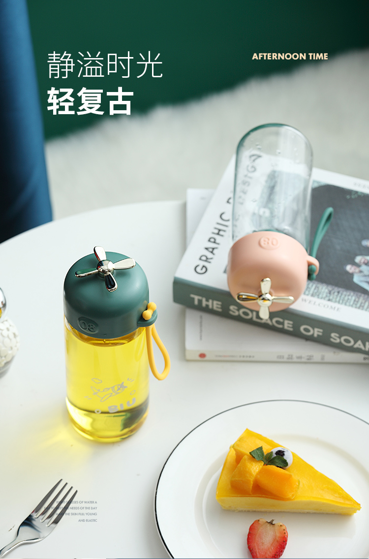 380ML创意小萌玻璃杯带茶漏时尚潮流可爱便携随手杯