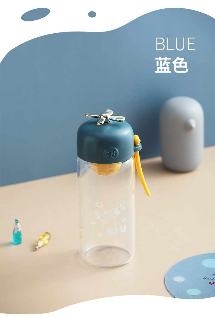 380ML创意小萌玻璃杯带茶漏时尚潮流可爱便携随手杯