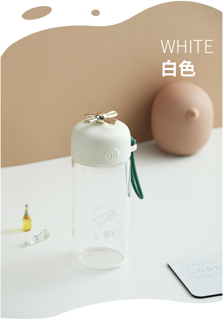 380ML创意小萌玻璃杯带茶漏时尚潮流可爱便携随手杯