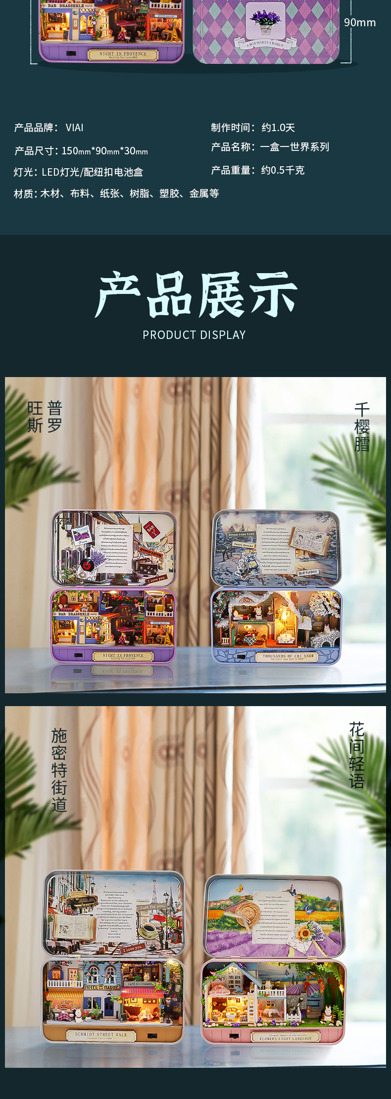 一盒一世界-普罗旺斯微场景diy小屋手工制作拼装玩具