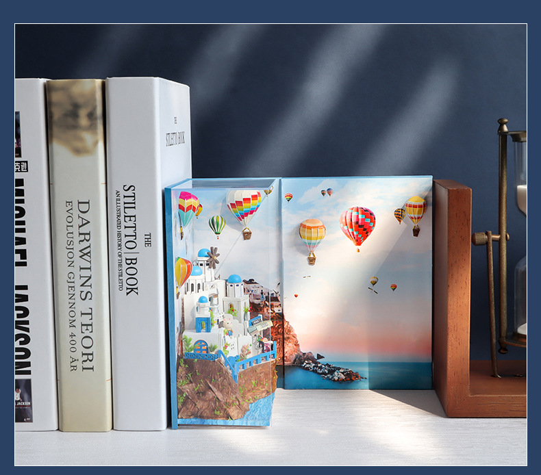 书.风景-圣托里尼群岛diy小屋拼装木质模型生日礼物