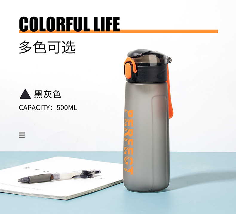 500ML星空系菲尔弹盖塑料杯个性简约时尚磨砂太空杯