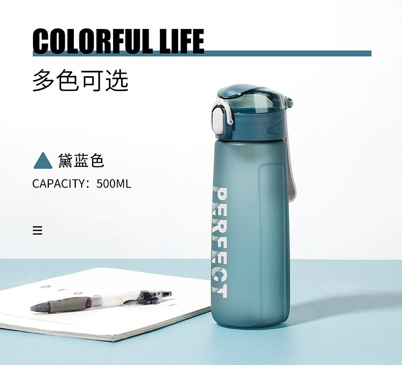 500ML星空系菲尔弹盖塑料杯个性简约时尚磨砂太空杯