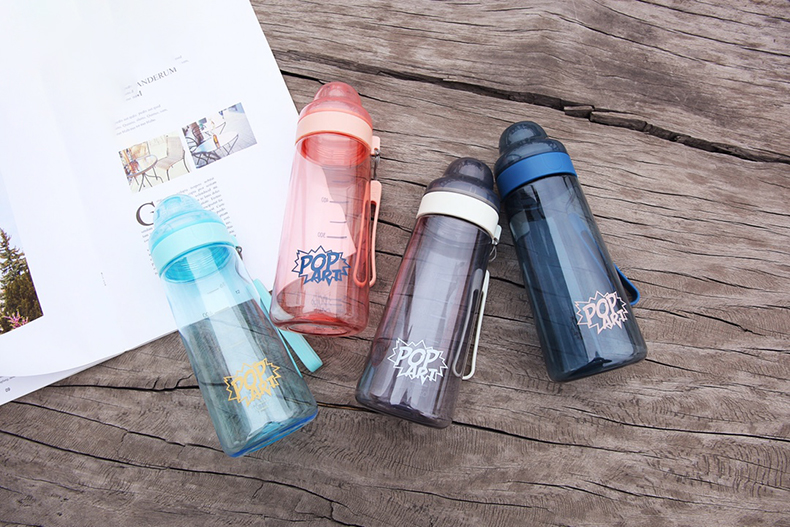 500ML奶禧趣味塑料杯手提绳水杯学生情侣便携杯子