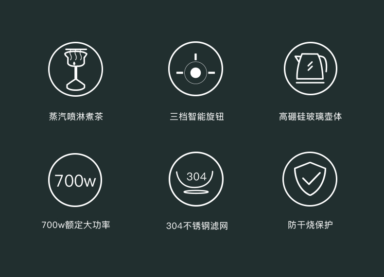 1L灰绿色煮茶器多功能全自动养生蒸茶办公室小型家用