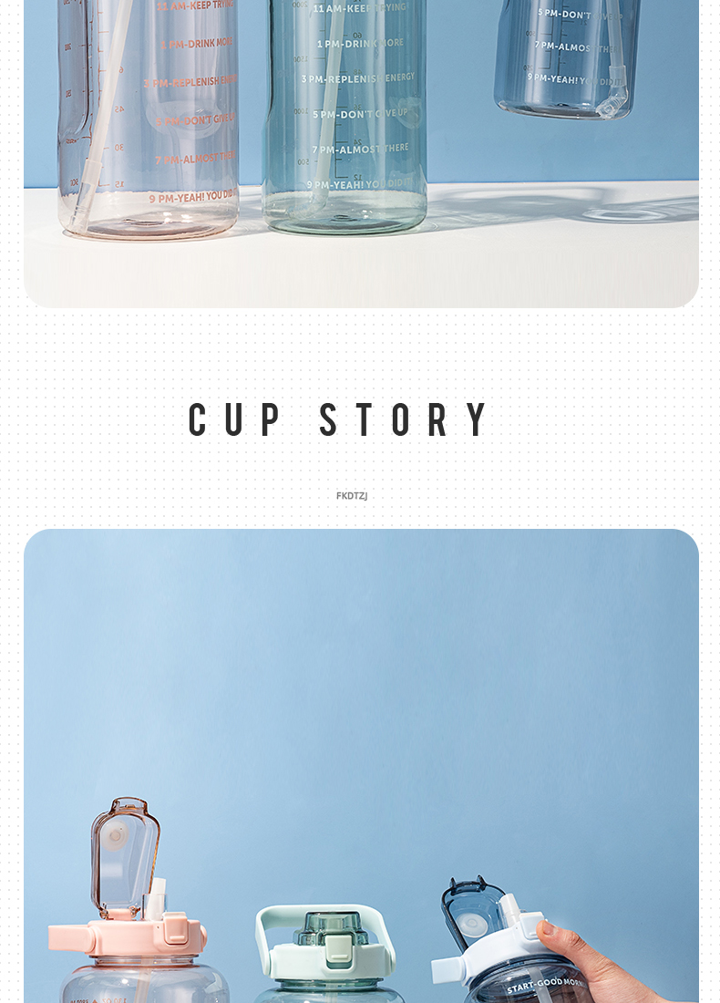 3800ML亿本尊尚大容量太空杯户外运动杯子塑料水壶