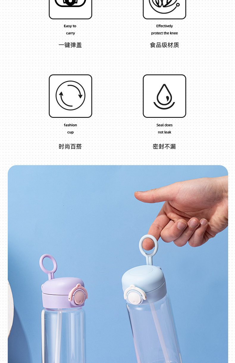 420ML创意DIY贴纸美乐吸管玻璃杯简约清新学生水杯