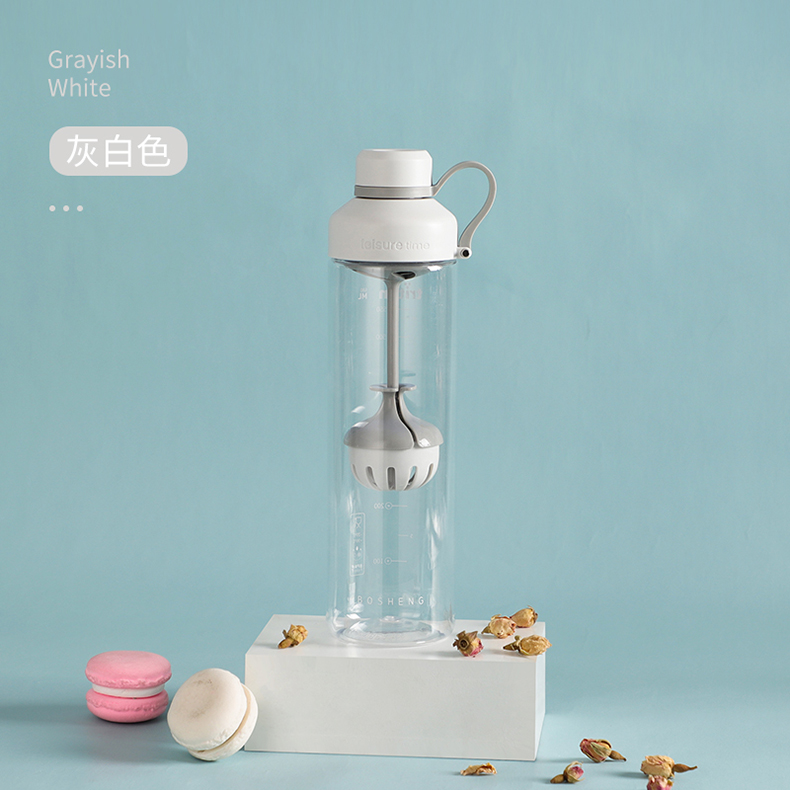 680ML沐夏简约花茶塑料杯Tritan茶水分离便携随手杯