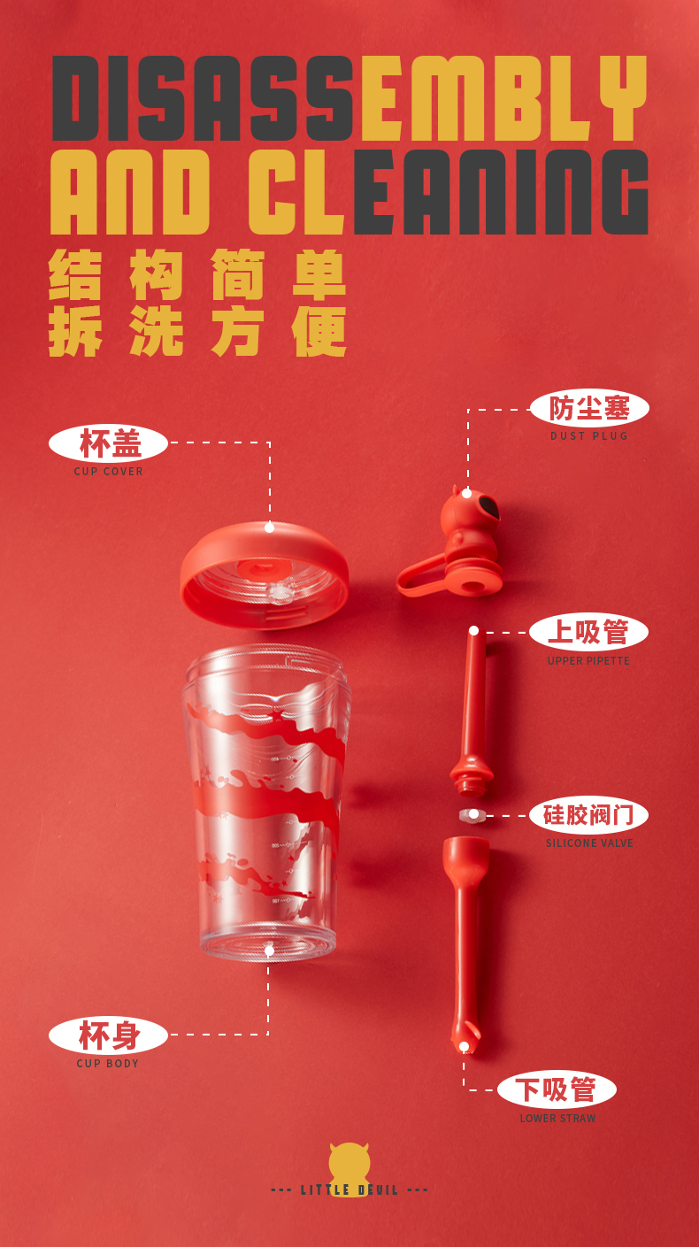 550ML创意时尚潮玩旋风搅拌塑料杯学生Tritan吸管杯