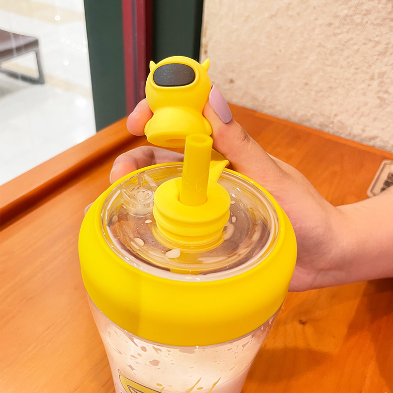 550ML潮玩恶魔搅拌塑料杯塑料杯学生Tritan吸管杯