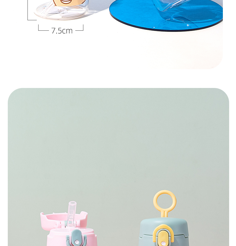 350mlQ萌恐龙透明吸嘴玻璃杯学生小清新可爱便携水杯