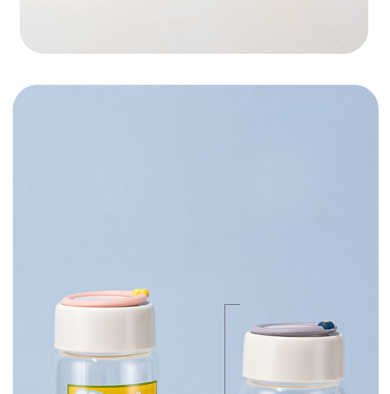 350ML卡通星星女孩玻璃杯学生小清新可爱便携水杯