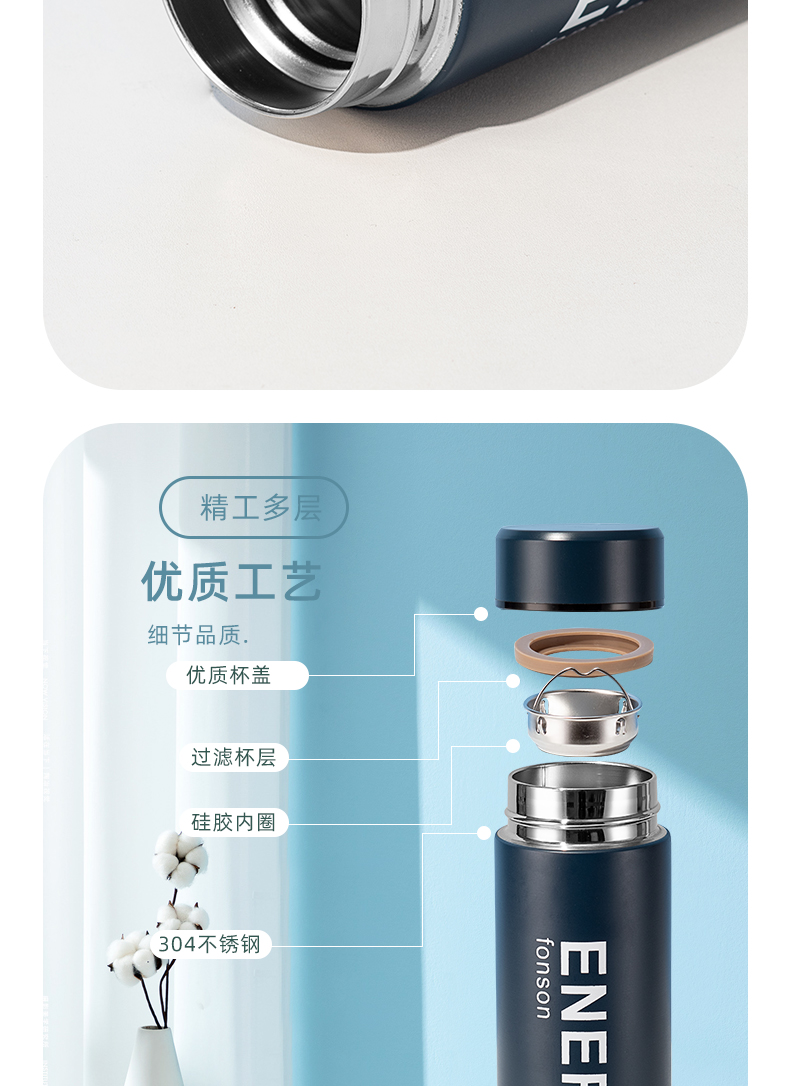 460ML潮酷颜色斜面盖保温杯304不锈钢男女士商务水杯