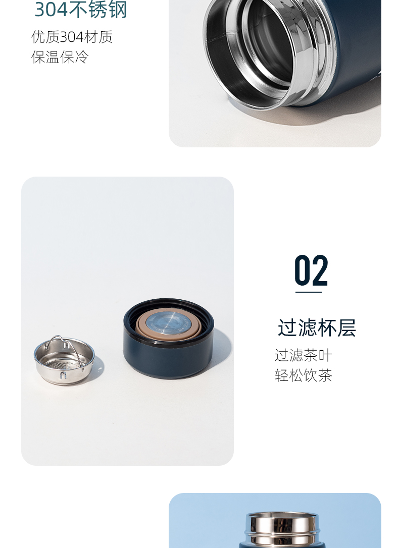 460ML潮酷颜色斜面盖保温杯304不锈钢男女士商务水杯