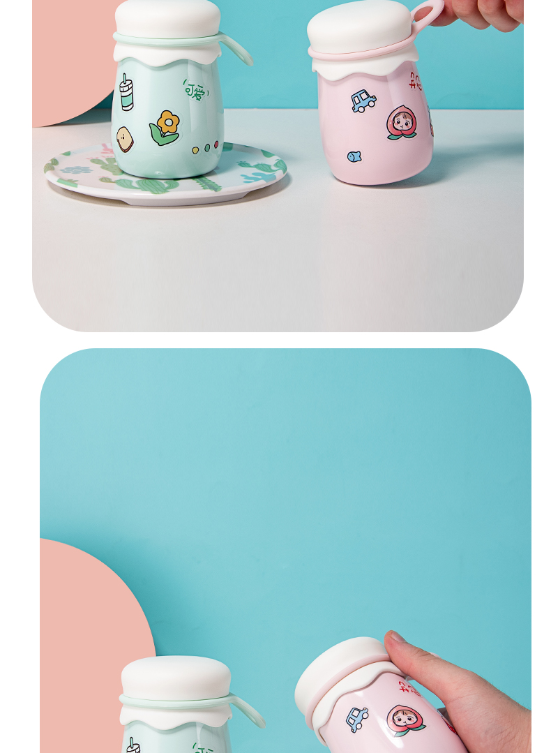248ML可爱卡通布丁保温杯304不锈钢迷你便携小杯子