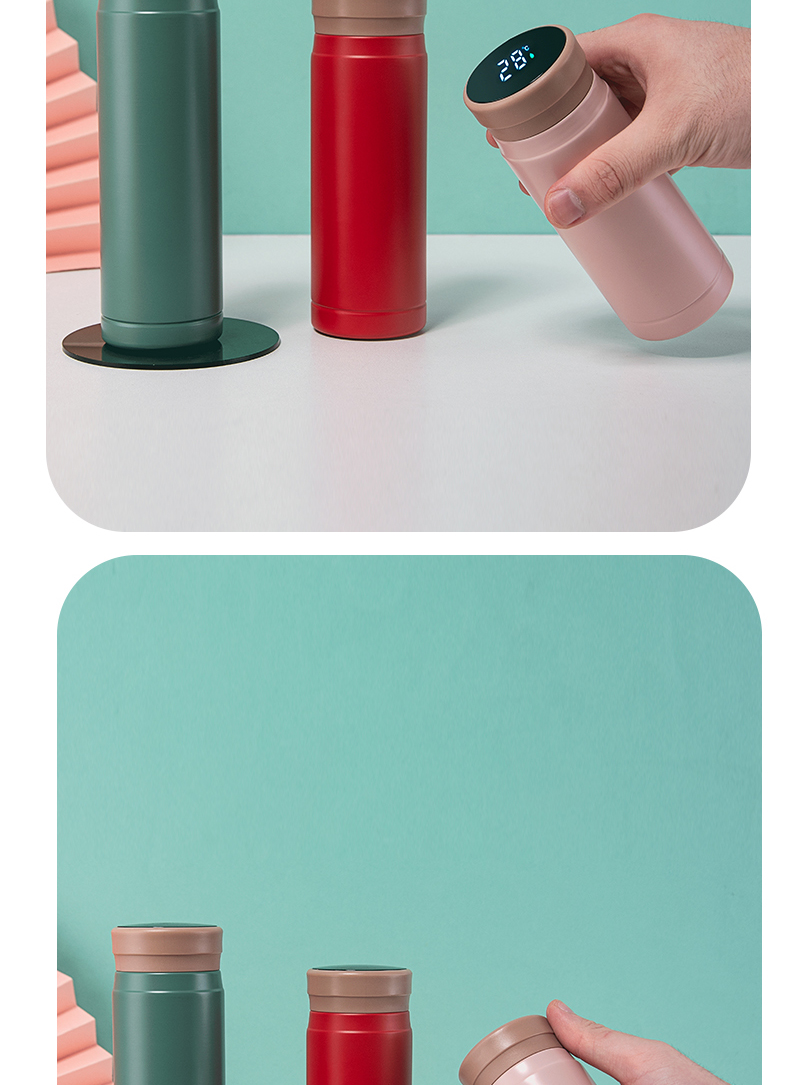 240ml智能温显真空保温杯简约纯色男女士商务水杯子