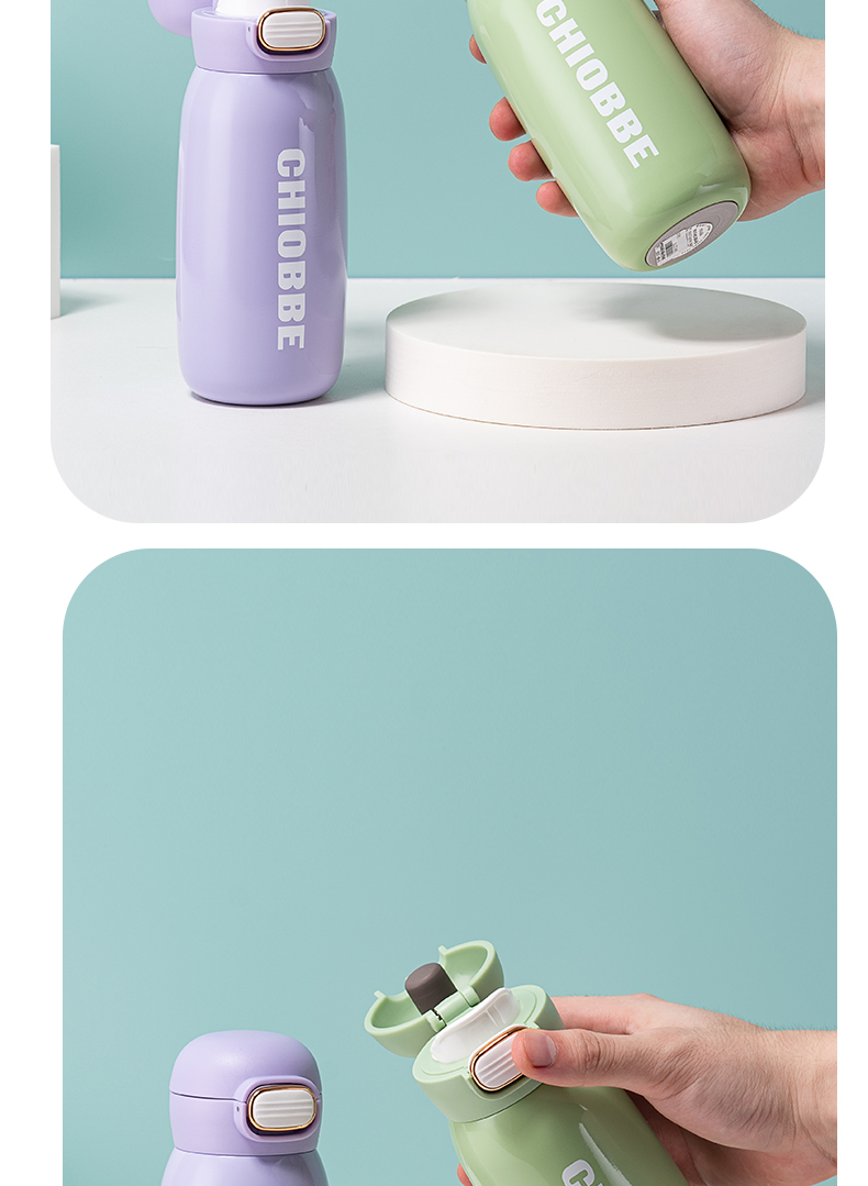 400ML彩色系列极光直饮保温杯304不锈钢弹跳盖水杯