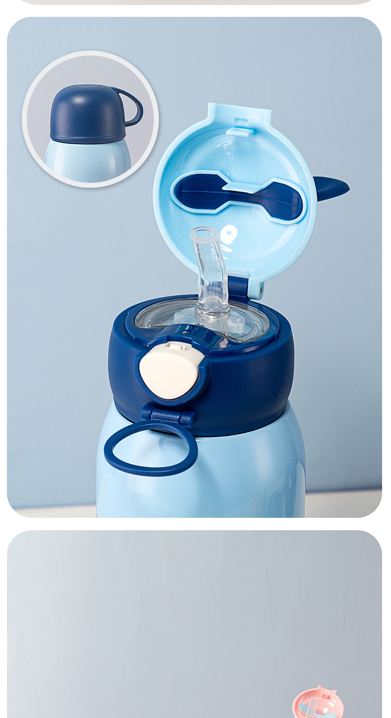 500ML太空历险儿童保温杯304不锈钢小学生一杯两盖水壶