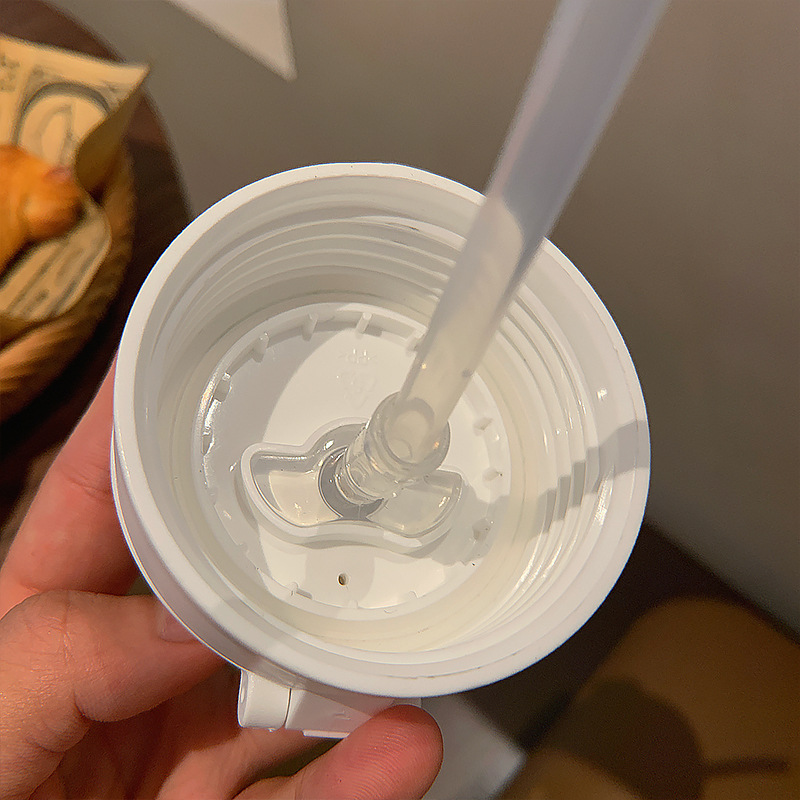 380ML每日开心保温杯时尚小巧卡通图案简约弹盖水杯