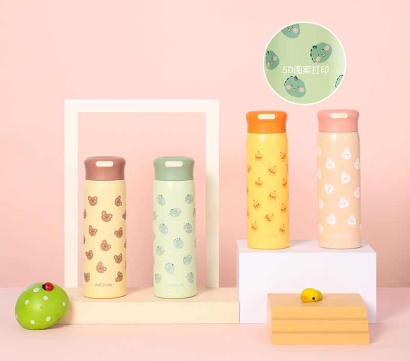 420ML立体卡通动物格调保温杯304不锈钢可爱直身水杯