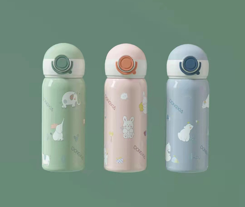 400ML卡通清新系吸管保温杯可爱少女心个性便携水杯