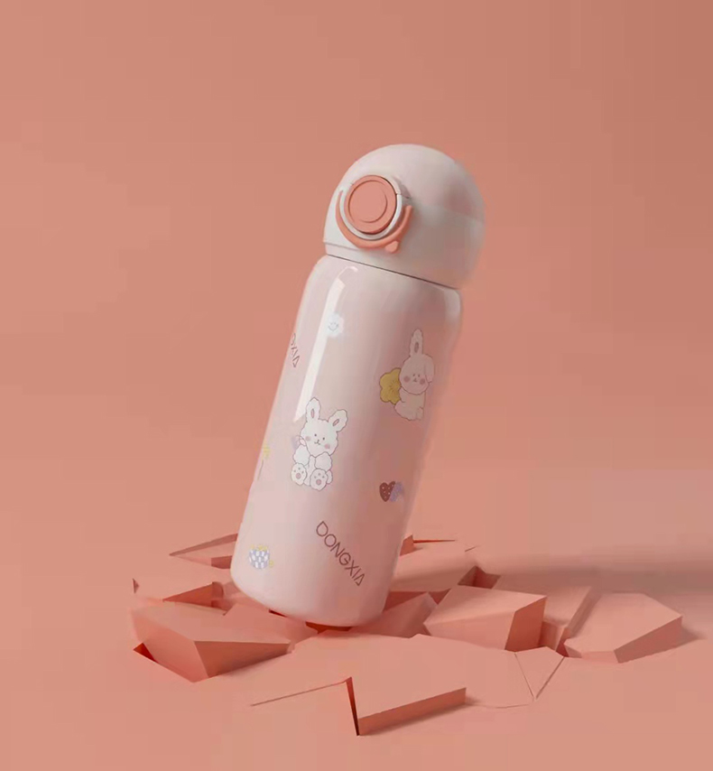 400ML卡通清新系吸管保温杯可爱少女心个性便携水杯